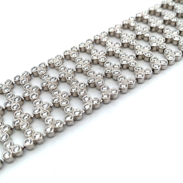 Estate 18K White Gold Wide Bracelet