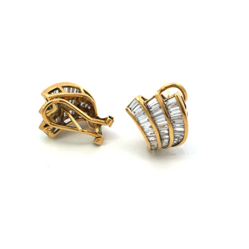 Estate 18K Yellow Gold Diamond Earrings