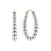 Lagos Sterling Silver Oval Beaded Hoop Earrings