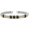 Lagos Two-Tone Five Station Black Ceramic Versa Torque Bracelet