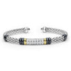 Lagos Two-Tone Diamond Station Black Ceramic Versa Torque Bracelet