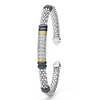 Lagos Two-Tone Diamond Station Black Ceramic Versa Torque Bracelet