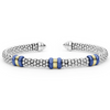 Lagos Two-Tone Three Station Ultramarine Ceramic Versa Torque Bracelet