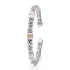 Lagos Two-Tone Three Station Pink Ceramic Versa Torque Bracelet