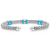 Lagos Two-Tone Three Station Blue Ceramic Versa Torque Bracelet