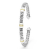 Lagos Two-Tone Three Station White Ceramic Versa Torque 5mm Bracelet