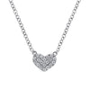 Gabriel & Co. 14K White Gold Pave Diamond Pendant Heart Necklace