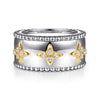 Gabriel & Co. 14K Yellow Gold and Sterling Silver Bujukan White Sapphire Clover Smart Ring Enhancer