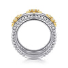 Gabriel & Co. 14K Yellow Gold and Sterling Silver Bujukan White Sapphire Clover Smart Ring Enhancer