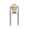 Gabriel & Co. 14K Yellow Gold and Sterling Silver Bujukan White Sapphire Clover Smart Ring Enhancer