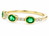 Allison Kaufman 14K Yellow Gold Bezel-Set Emerald and Diamond Ladies Wedding Ring