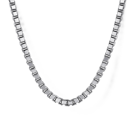 Gabriel & Co. 2.5mm Sterling Silver Men's Solid Box Chain Necklace