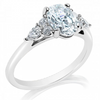 14K White Gold Diamond Engagement Ring Setting with 0.71 ct. Princess Lab-grown Diamond