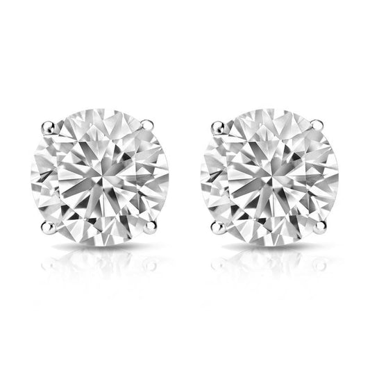14K White Gold 1/4 Carat 4-Prong Diamond Studs