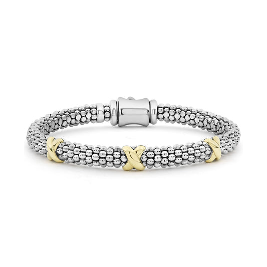 Lagos Sterling Silver and 18K Embrace Triple X Bracelet
