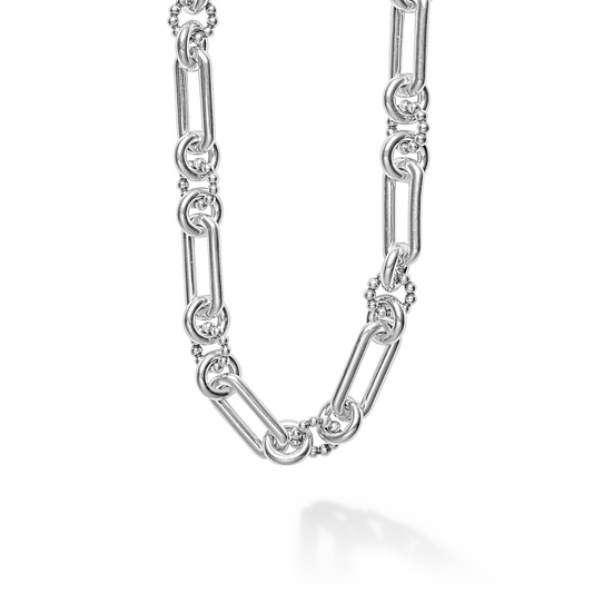 Lagos Sterling Silver Signature Caviar Toggle Necklace
