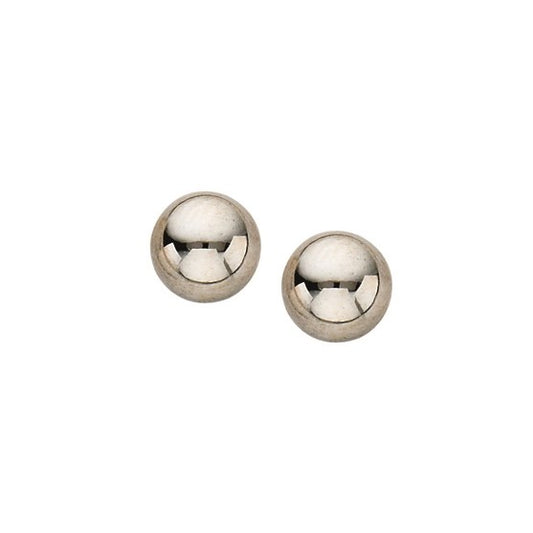 14K White Gold 6mm Studs