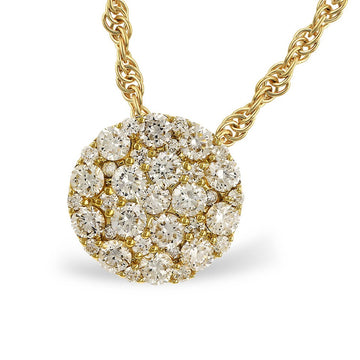 Allison Kaufman 14K Yellow Gold Diamond Cluster Pendant