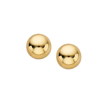 14K Yellow Gold 7mm Polished Ball Stud Earrings