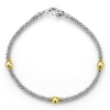Lagos Sterling Silver & 18K Signature Caviar Station Bracelet