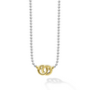 Lagos Sterling Silver & 18K Signature Caviar Interlocking Necklace
