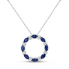 Uneek 18K White Gold Sapphire and Diamond Circle Pendant