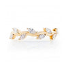 14K Yellow Gold Leaf Motif Marquise Diamond Half Anniversary