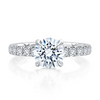A. Jaffe Platinum Hidden Halo Quilted Engagement Ring Setting