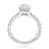 A. Jaffe Platinum Hidden Halo Quilted Engagement Ring Setting
