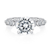 A. Jaffe Platinum Diamond Side-Stone Engagement Ring Setting