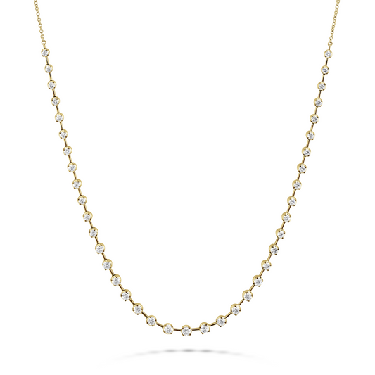 Memoire 18K Yellow Gold Diamond Station Necklace