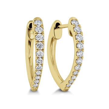 Memoire 18K Yellow Gold Imperial Pointed Diamond Huggies