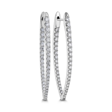 Memoire 18K White Gold Large Imperial Pointed Diamond Huggies