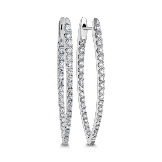 Memoire 18K White Gold Large Imperial Pointed Diamond Huggies
