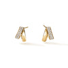 Hearts On Fire 18K Yellow Gold Inside Out Spiral Diamond Huggies