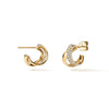 Hearts On Fire 18K Yellow Gold Inside Out Spiral Diamond Huggies