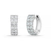 Memoire 14K White Gold Petite Double Row Diamond Huggies