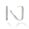 Lagos Sterling Silver and 18K Caviar Spark Linear Diamond Hoops