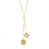Roberto Coin 18K Yellow Gold Venetian Princess Double Medallion Diamond Necklace