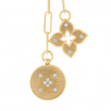 Roberto Coin 18K Yellow Gold Venetian Princess Double Medallion Diamond Necklace