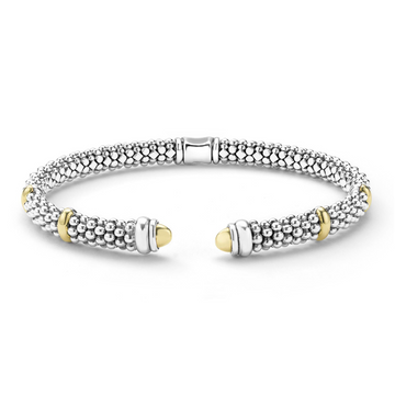 Lagos Sterling Silver & 18K Signature Caviar Versa Torque Bracelet