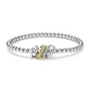 Lagos Sterling Silver & 18K Caviar Lux 4-Ring Diamond Stretch Bracelet