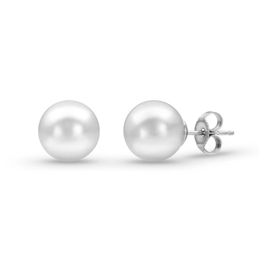 14K White Gold 7.0-7.5mm Akoya Pearl Studs