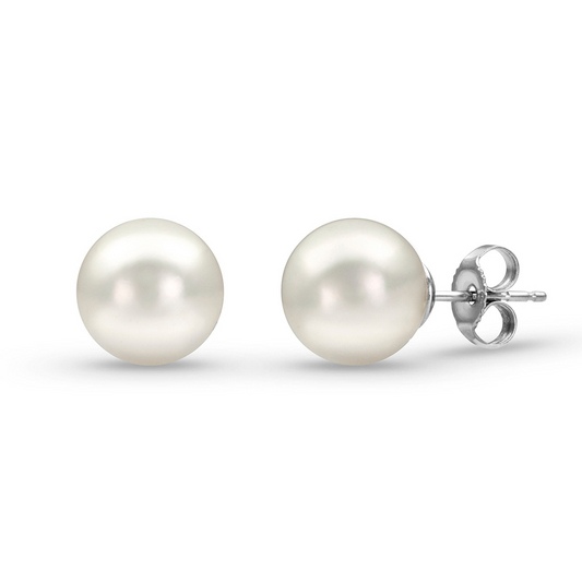 14K White Gold 7.5-8.0mm Akoya Pearl Studs