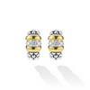 Lagos Sterling Silver & 18K Signature Caviar Beaded Diamond Huggies