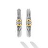 Lagos Sterling Silver & 18K Signature Caviar Beaded Diamond 40mm Hoops