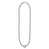 Lagos Sterling Silver & 18K Signature Oval Caviar Diamond Necklace