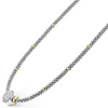 Lagos Sterling Silver & 18K Signature Oval Caviar Diamond Necklace