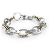 Lagos Sterling Silver & 18K Signature Caviar Large Link Bracelet