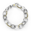 Lagos Sterling Silver & 18K Signature Caviar Large Link Bracelet